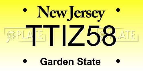 TTIZ58 New Jersey License Plate