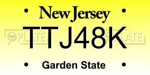 TTJ48K New Jersey License Plate