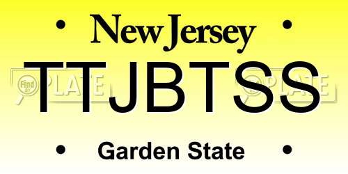 TTJBTSS New Jersey License Plate