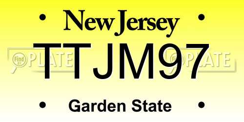 TTJM97 New Jersey License Plate