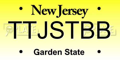 TTJSTBB New Jersey License Plate