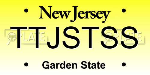 TTJSTSS New Jersey License Plate