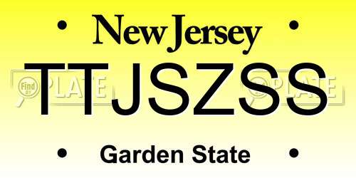 TTJSZSS New Jersey License Plate