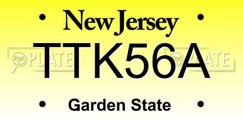 TTK56A New Jersey License Plate