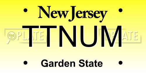 TTNUM New Jersey License Plate