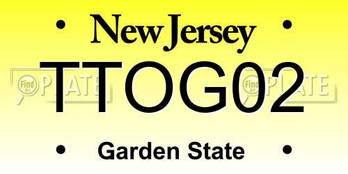 TTOG02 New Jersey License Plate