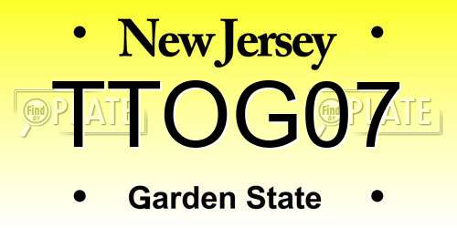 TTOG07 New Jersey License Plate