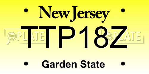 TTP18Z New Jersey License Plate