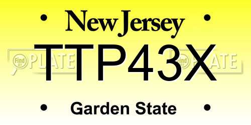 TTP43X New Jersey License Plate
