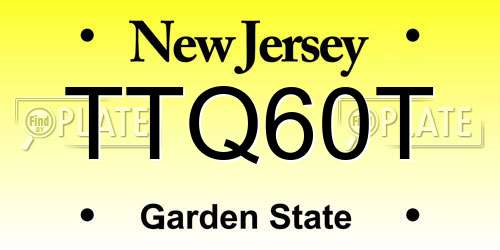 TTQ60T New Jersey License Plate