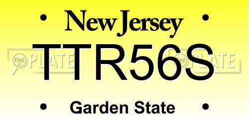 TTR56S New Jersey License Plate