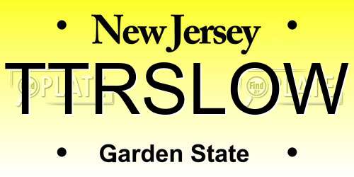 TTRSLOW New Jersey License Plate