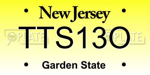 TTS13O New Jersey License Plate
