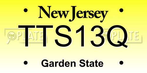 TTS13Q New Jersey License Plate