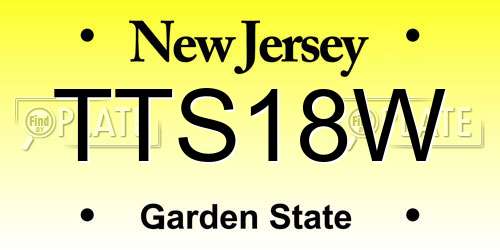 TTS18W New Jersey License Plate