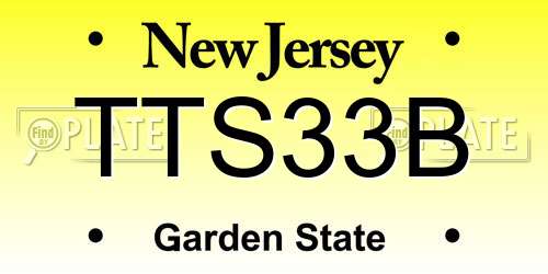 TTS33B New Jersey License Plate