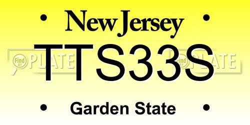 TTS33S New Jersey License Plate