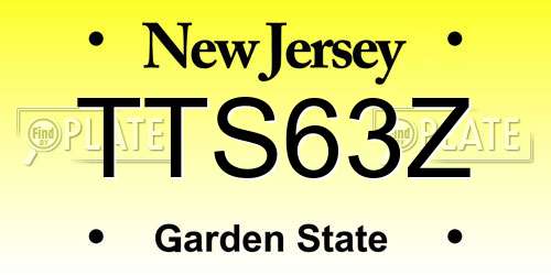 TTS63Z New Jersey License Plate