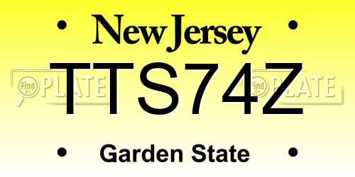 TTS74Z New Jersey License Plate