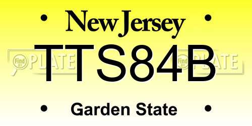 TTS84B New Jersey License Plate