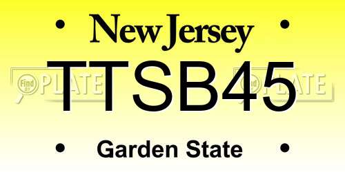 TTSB45 New Jersey License Plate