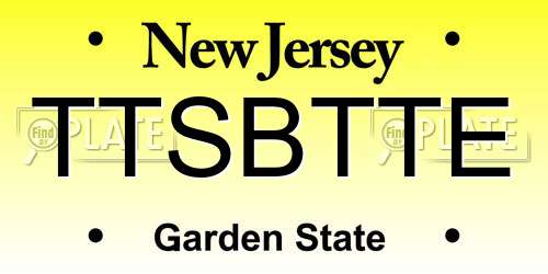 TTSBTTE New Jersey License Plate