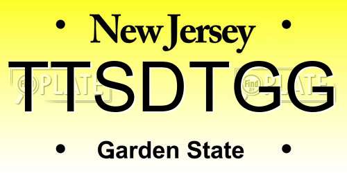 TTSDTGG New Jersey License Plate