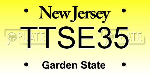 TTSE35 New Jersey License Plate