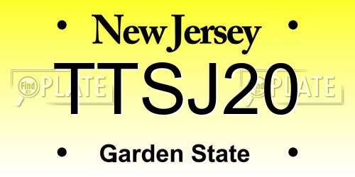 TTSJ20 New Jersey License Plate