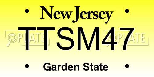 TTSM47 New Jersey License Plate
