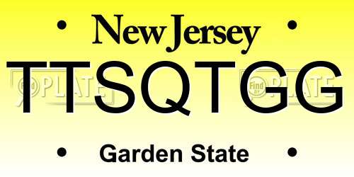 TTSQTGG New Jersey License Plate