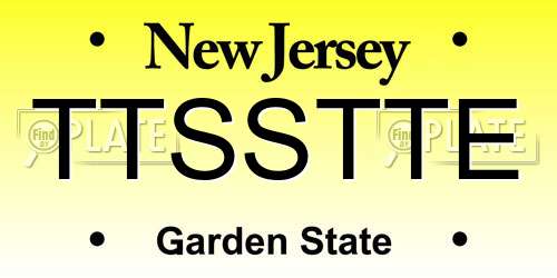 TTSSTTE New Jersey License Plate