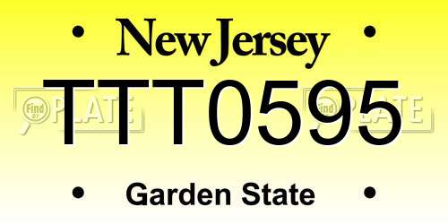 TTT0595 New Jersey License Plate