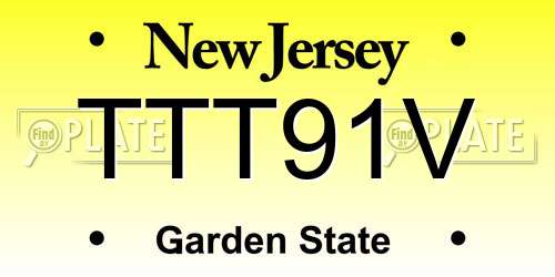 TTT91V New Jersey License Plate