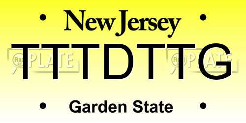 TTTDTTG New Jersey License Plate
