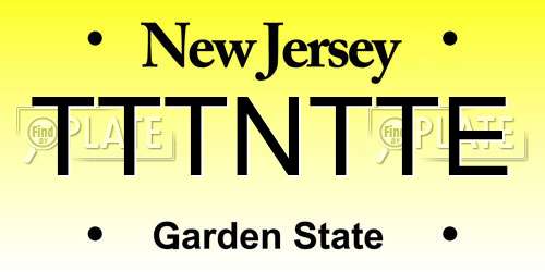 TTTNTTE New Jersey License Plate