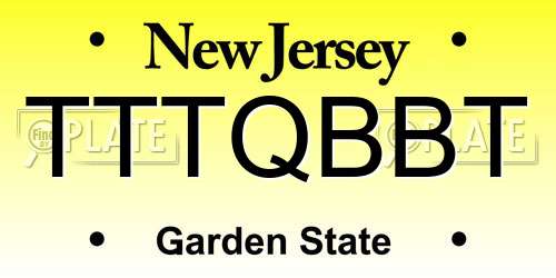 TTTQBBT New Jersey License Plate