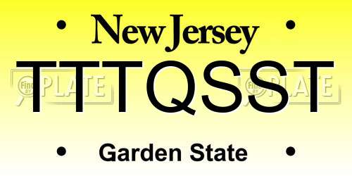 TTTQSST New Jersey License Plate