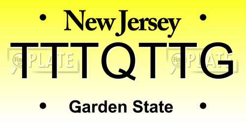 TTTQTTG New Jersey License Plate