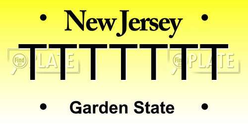 TTTTTTT New Jersey License Plate