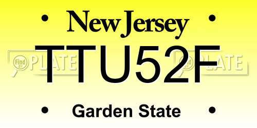 TTU52F New Jersey License Plate