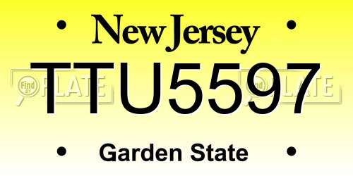 TTU5597 New Jersey License Plate