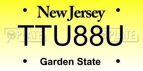 TTU88U New Jersey License Plate
