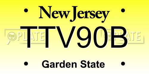 TTV90B New Jersey License Plate