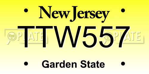 TTW557 New Jersey License Plate