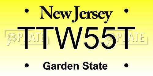 TTW55T New Jersey License Plate