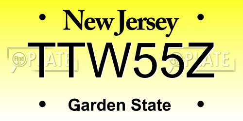 TTW55Z New Jersey License Plate
