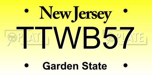 TTWB57 New Jersey License Plate