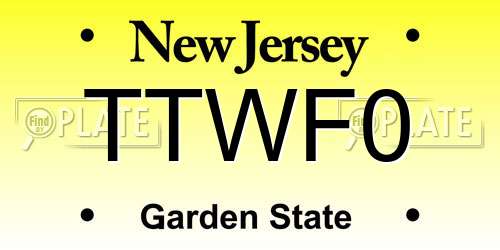 TTWF0 New Jersey License Plate