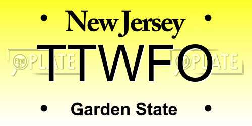 TTWFO New Jersey License Plate